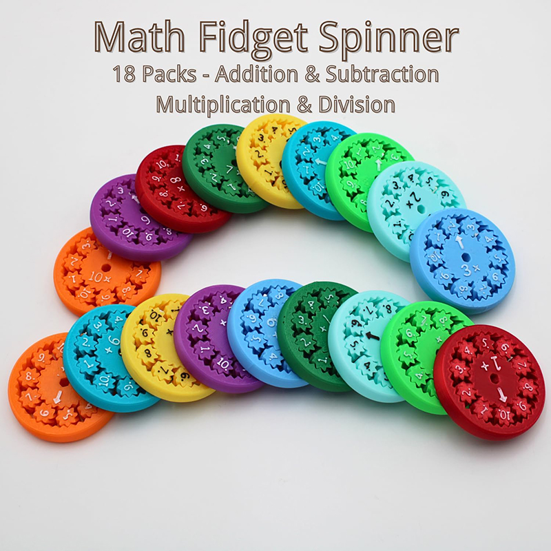 Math Fidget Spinners, Educational Math Fact Fidget Spinner Toy - Learn Addition &amp; Subtraction &amp;Multiplication &amp; division - Perfect for Kids, Fidget spinner enthusiast